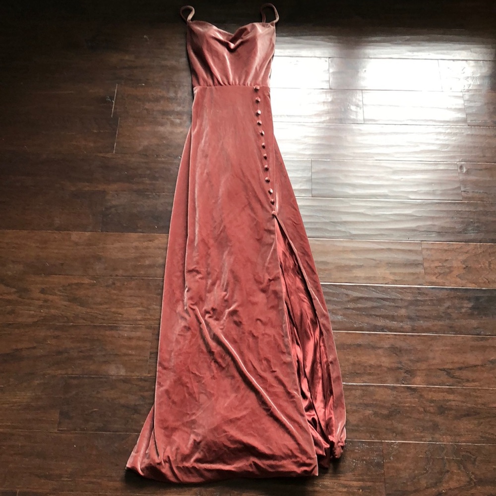 Dusty Rose Velvet Bridesmaid Dress Size 6